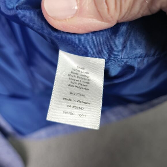 Talbots Blazer Jacket Women 22WP Chambray Blue 100% Linen Professional Career - Picture 8 of 16